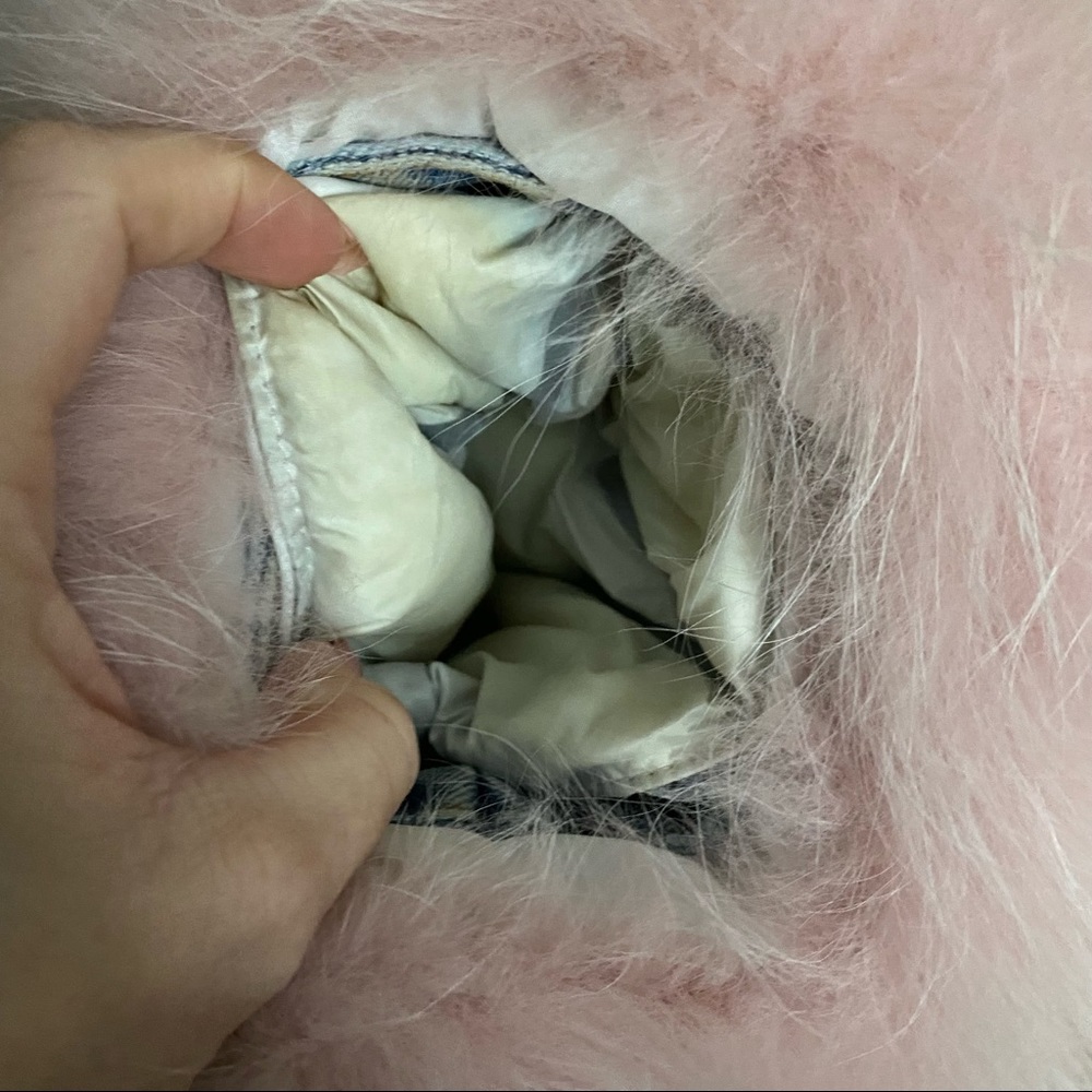 Real Rabbit Fur distressed Jean Coat - Picture 7 of 7